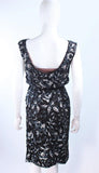 VINTAGE Circa 1960s Black and Silver Floral Cocktail Dress Size 2