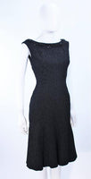 VINTAGE Circa 1960s Black Cocktail Dress, Beaded Neck Size 2