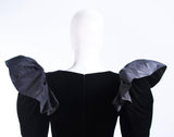 LANVIN Black Dramatic Velvet Cocktail Dress Size 6