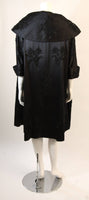 CHESTER & CO. 1950s Black Silk Cocktail Dress & Opera Coat Size 6
