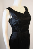 CHESTER & CO. 1950s Black Silk Cocktail Dress & Opera Coat Size 6