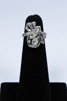 DIAMOND 14 Karat White Gold Bow Ring Size 5 1/2