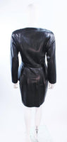 VAKKO Black Leather Dress with Peplum Size 8