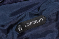 GIVENCHY Couture Navy Linen Color Block Dress with Bow Size 6