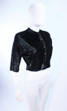 VINTAGE Circa 1960s Black Wool Sequin Cardigan Size 4