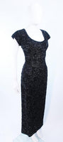BRUCE ARNOLD 1960s Black Hand-Beaded Gown Size 6