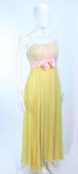 VICTORIA ROYAL Embellished Yellow Silk Gown Size 4