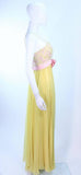 VICTORIA ROYAL Embellished Yellow Silk Gown Size 4