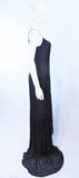 AMANDA WAKELY Black Beaded Silk Chiffon Gown Size 8