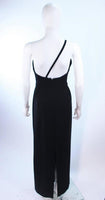 GIORGIO ARMANI Black Silk Asymmetrical Gown Size 44