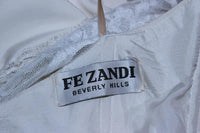 FE ZANDI White Lace Silk Embellished Dress Size 6