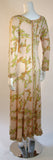 EMILIO PUCCI 1970s Peach with Yellow Print Silk Jersey Gown