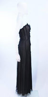 CUSTOM Black Floral Beaded Applique Gown Size 2