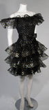 VICTOR COSTA Black with Metallic Accents Cocktail Dress Size 2