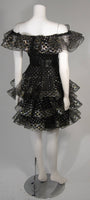 VICTOR COSTA Black with Metallic Accents Cocktail Dress Size 2