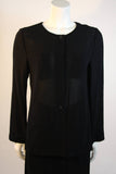 CHANEL 1999 Sheer Black Wool Silk Lined Skirt Size 40