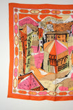EMILIO PUCCI 1960s Orange Silk Abstract Florentine Pallazzo Print