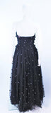 PAMELA DENNIS Black Mesh Gown, Applique & Wrap Size 2-4