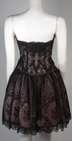 VICTOR COSTA Black with Metallic Accents Cocktail Dress Size 4