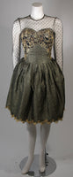 VICTOR COSTA Black with Gold Accents Cocktail Dress Size Small