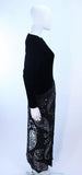 FRANK TIGNINO Velvet, Silk Black and Silver Gown Size 6