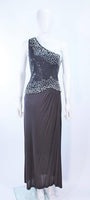 GIORGIO Beverly Hills Grey Sequin and Beaded Gown Size 8