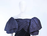 JACQUELINE DE RIBES Navy Velvet Gown Size 6-8