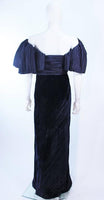 JACQUELINE DE RIBES Navy Velvet Gown Size 6-8