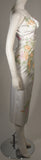 MANDALAY White Stretch Silk Skirt Set w/ Floral Design Size Small