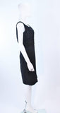 VINTAGE Circa 1950s Black Silk Beaded Cocktail Dress Size 6