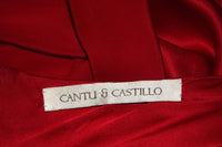 CANTU & CASTILLO Red Silk Bias Cut Asymmetrical Gown Size 2-4