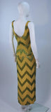 VINTAGE Circa 1950s Green 2 pc Beaded Gown Size 4