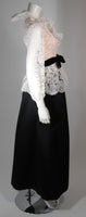 OSCAR DE LA RENTA Black and White Lace Gown Size Small