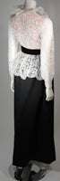 OSCAR DE LA RENTA Black and White Lace Gown Size Small