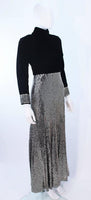 VINTAGE Circa 1970s Velvet and Silver Sequin Gown Size 4