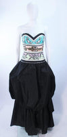 BRIAN WINSTON Black Tiered Gown, Beaded Bodice Size 8