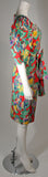 YVES SAINT LAURENT Red Cotton Dress w/ Reef Life Pattern Size 38