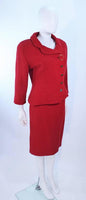 KARL LAGERFELD Red Boucle Skirt Suit Size 14