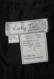 VICKY TIEL Black Silk Gown with Gathers and Large Bow Size 38