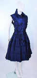 OSCAR DE LA RENTA  Blue Silk Cocktail Dress Size 10