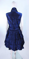 OSCAR DE LA RENTA  Blue Silk Cocktail Dress Size 10