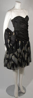 VICKY TIEL Black Cocktail Dress with Metallic Accents Size Small