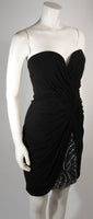 VICKY TIEL Black Jersey Cocktail Dress with Sequin Detail Size 38