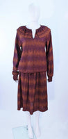 MISSONI Bronze and Purple Metallic Knit Skirt Set Size 8