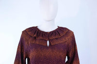 MISSONI Bronze and Purple Metallic Knit Skirt Set Size 8
