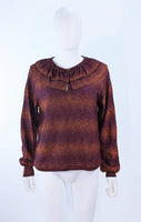 MISSONI Bronze and Purple Metallic Knit Skirt Set Size 8