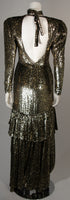 SONIA RYKIEL Black and Gold Metallic Gown Size Small