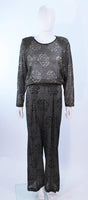 MISSONI Black & Gold Floral Metallic Knit Pant Set Size Size 46