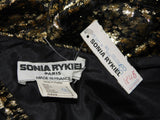 SONIA RYKIEL Black and Gold Metallic Gown Size Small