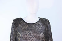 MISSONI Black & Gold Floral Metallic Knit Pant Set Size Size 46